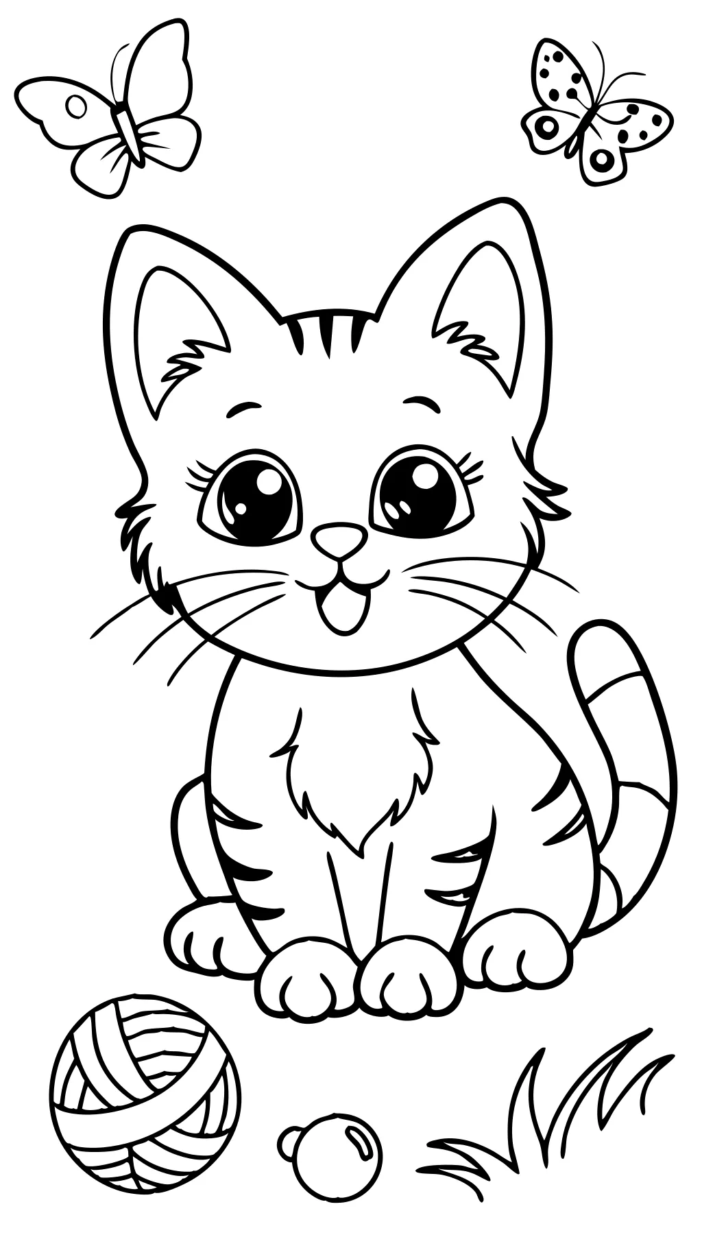 coloriage de minou mignon